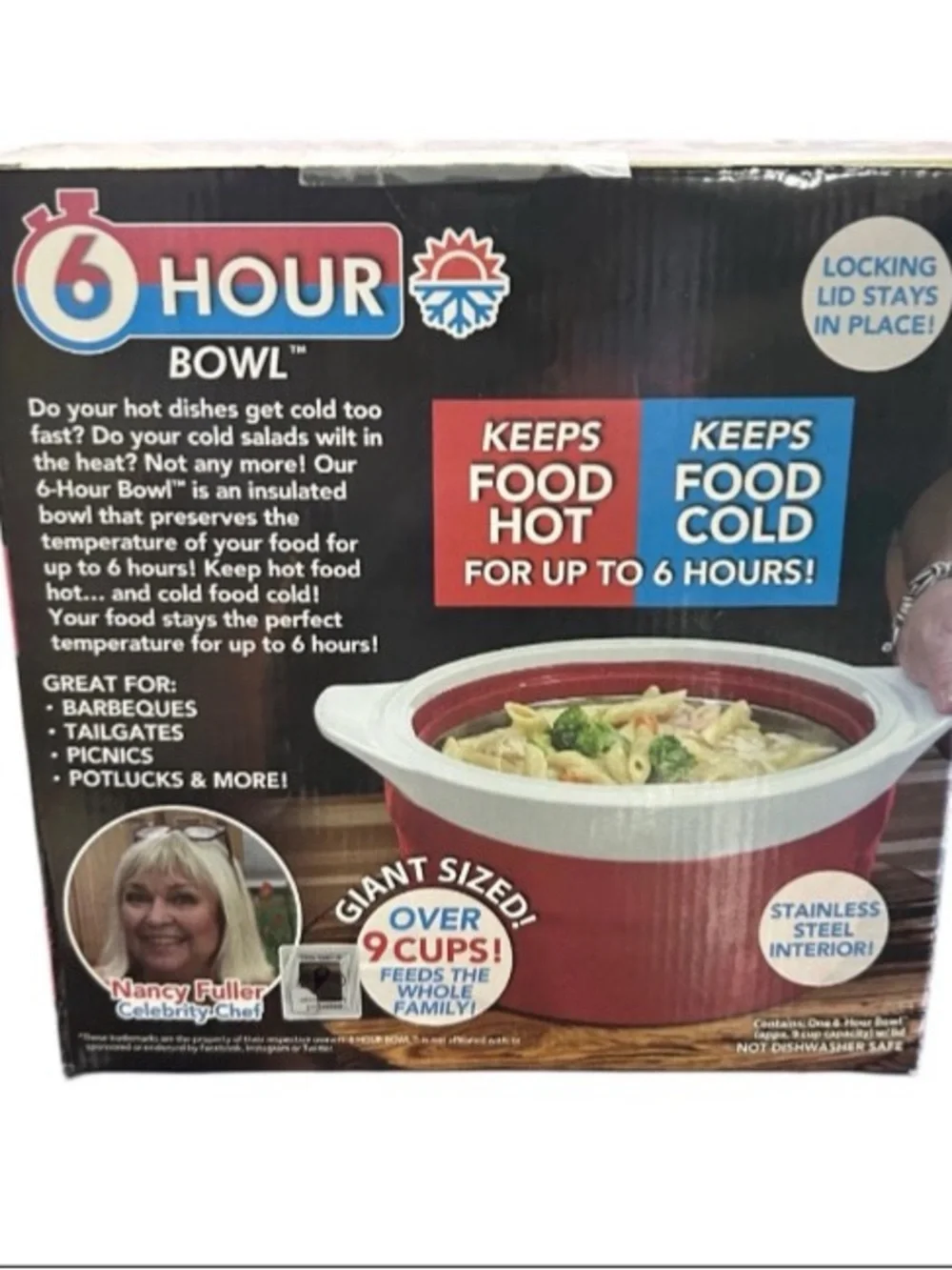 6 HOUR BOWL As Seen On TV with Celebrity Chef Nancy Fuller–Stainless Steel (New)